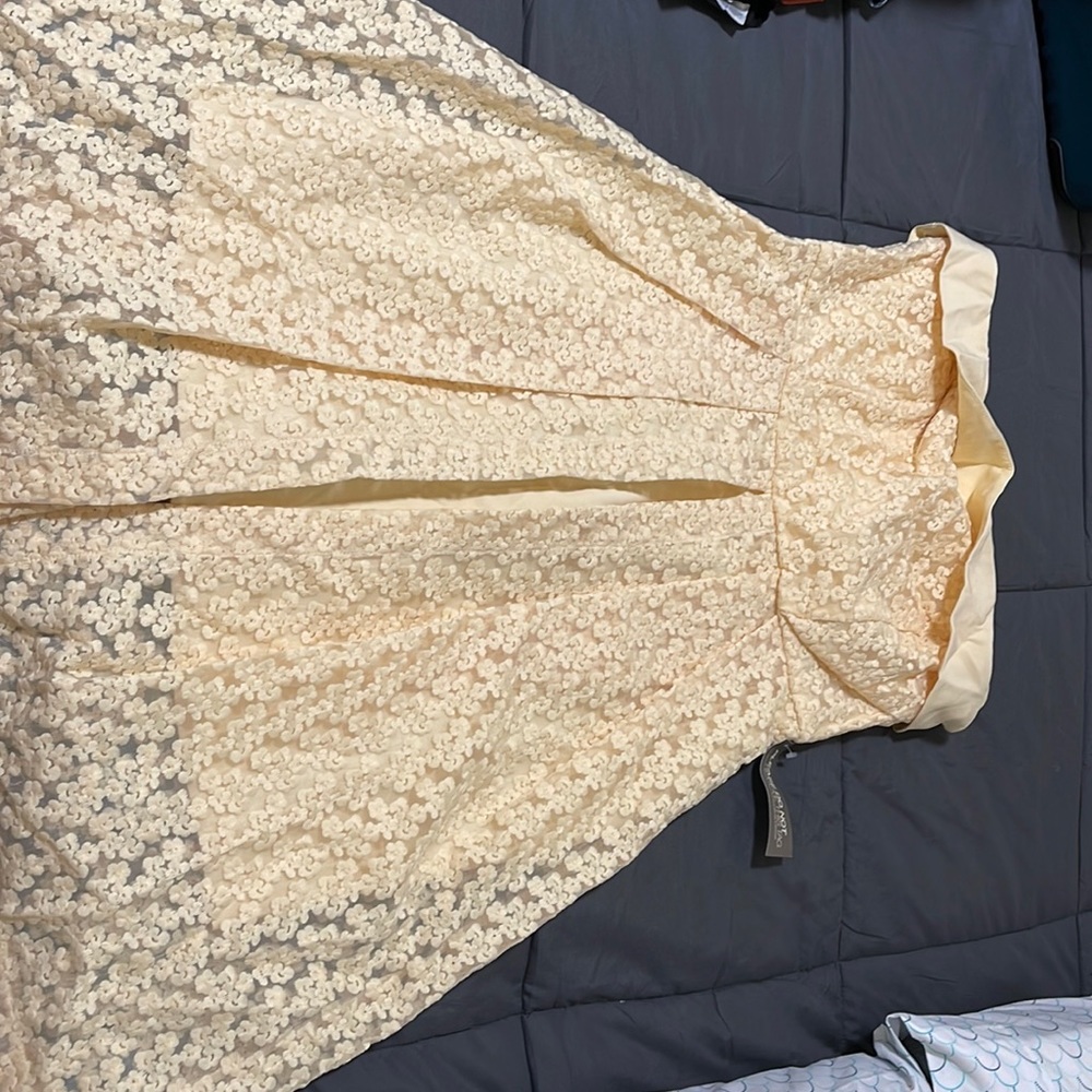 NWT | Pastel Yellow Flower Print Cocktail Dress